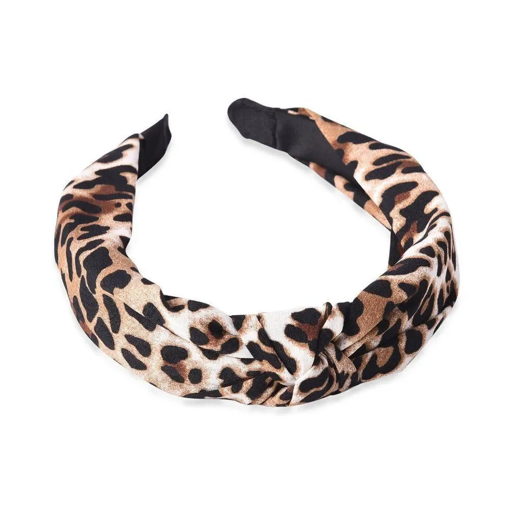 Headband Wide-Brimmed Coffee Leopard